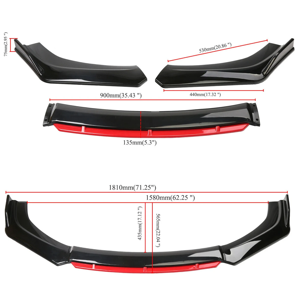Universal For VW Volkswagen Jetta MK6 Front Bumper Lip Spoiler Side Splitter Diffuser Body Kit Guard Deflector Car Accessories |