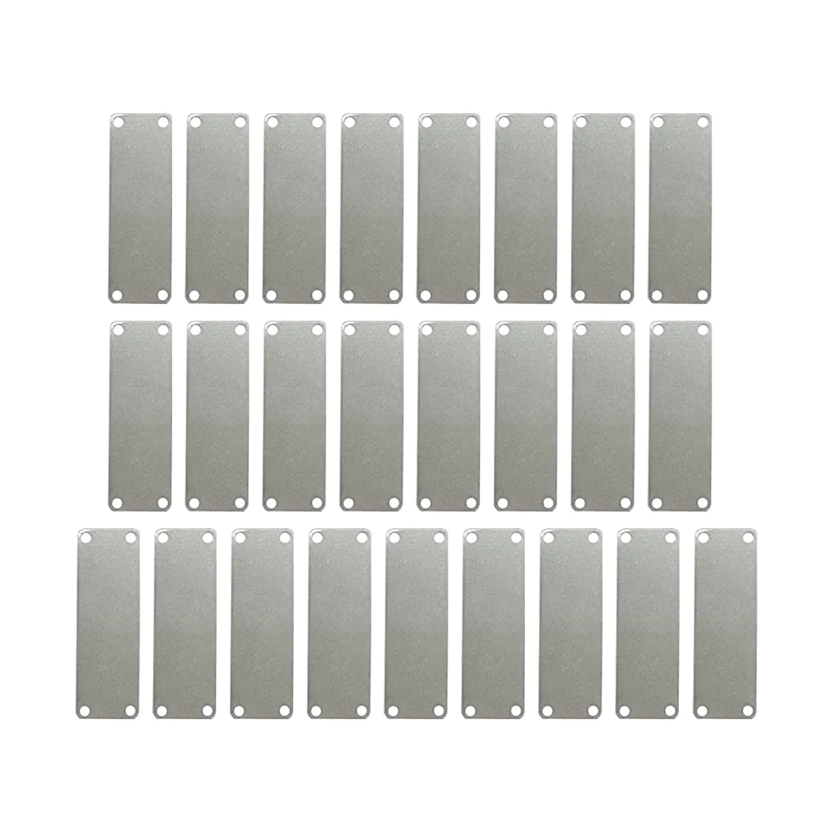 

25 Pack Stainless Steel Engraving Blank Tags Rectangle Stamping Blanks with 4 Holes 1Inchx3Inch