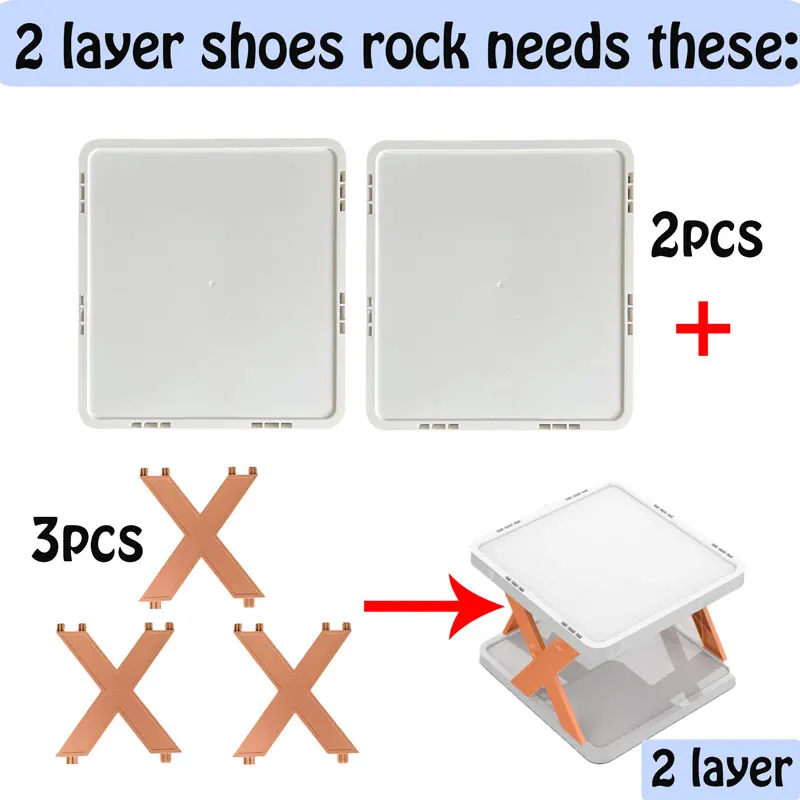 1/3pcs Plastic Shoes Rack Multi-layer Stackable Shoe Organizer Shelf Removable Space-Saving Cabinets Bathroom Home Supplies - купить по