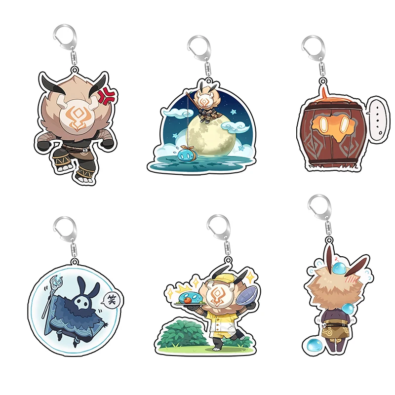 

Брелки Genshin Impact Q Version симпатичная цепочка для ключей из акриловой смолы для мобильного телефона с двойным покрытием