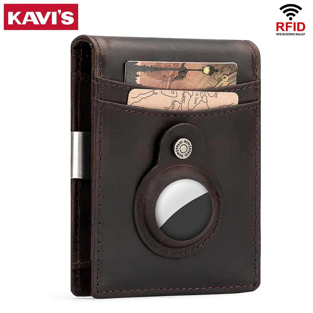 

KAVIS, роскошные слоты для кредитных карт, эластичная лента, держатель для наличных, ID кошелек, Rfid Блокировка, двойные, для мужчин, тонкая сумка ...