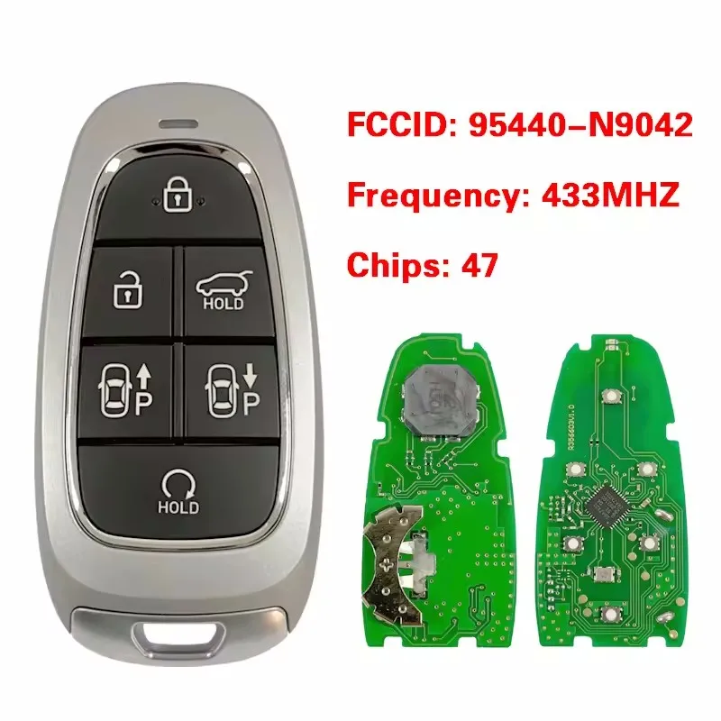 

DIYKEY 95440-N9042, TQ8-FOB-4F44 433 МГц ID47 Чип Смарт-ключ-пульт дистанционного управления с 6 кнопками для Hyundai Tucson 2022
