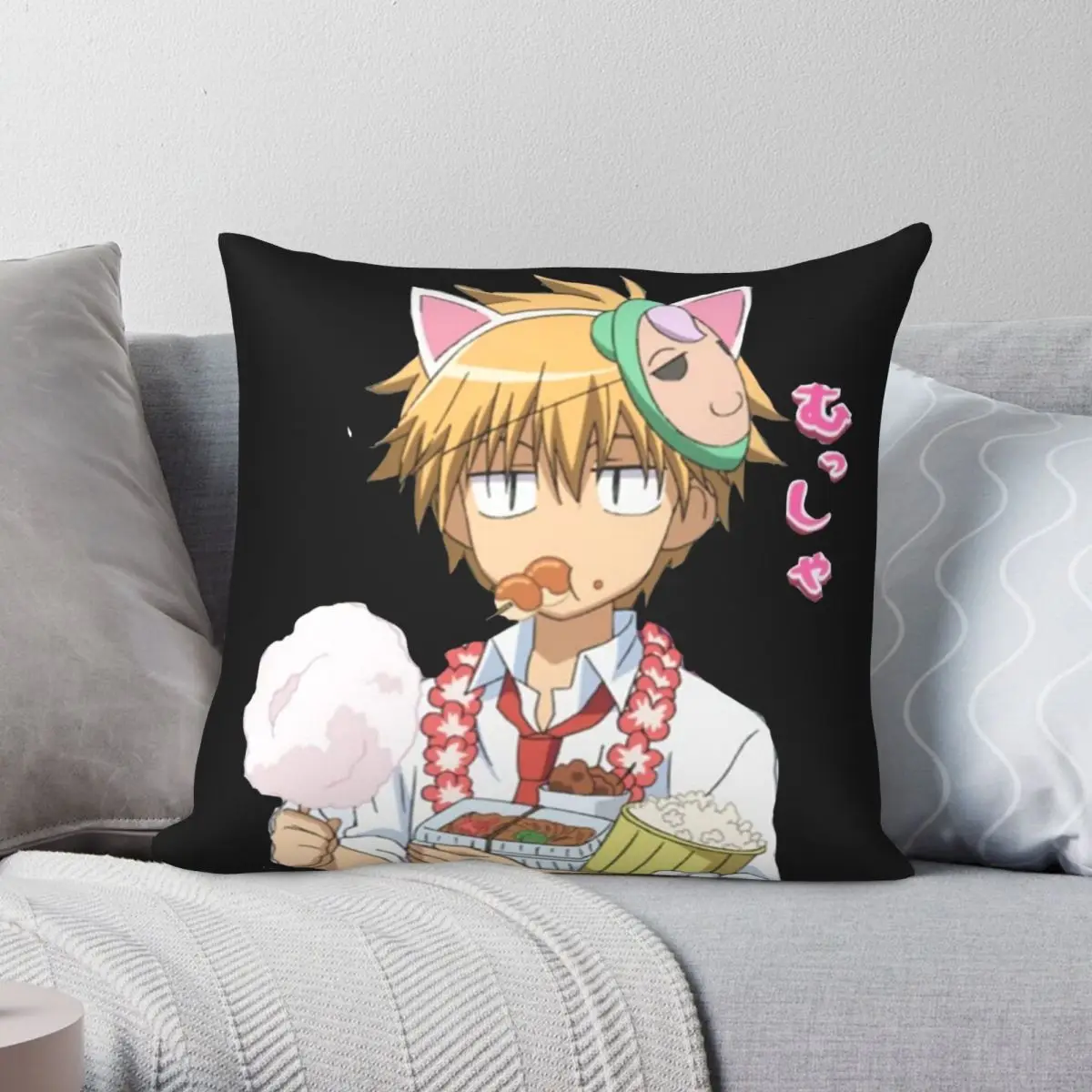 

Takumi Usui Pillowcase Polyester Linen Velvet Printed Zip Decor Throw Pillow Case Bed Cushion Cover 45x45