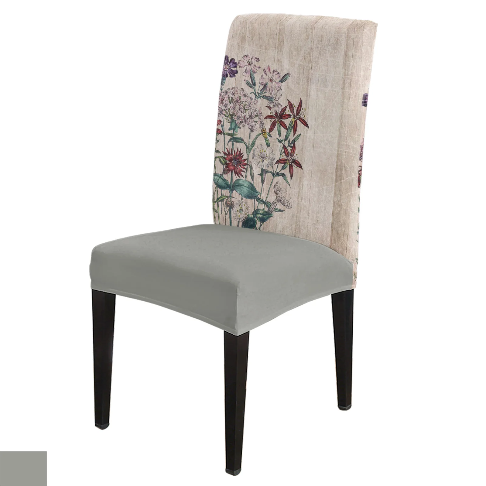 

Комплект чехлов на стулья в стиле ретро с цветочным рисунком, эластичное покрытие из спандекса для кухни, столовой, банкета, свадьбы, вечеринки