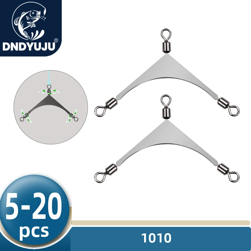 DNDYUJU 5-20 шт. рыболовный вертлюг с тройным блокировкой из нержавеющей стали твердые