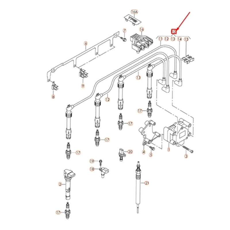 Комплект нажимного Кабеля Зажигания 03F905409C 4 шт. для A1 A3 VW Caddy Golf VI Jetta Polo Touran Seat Skoda