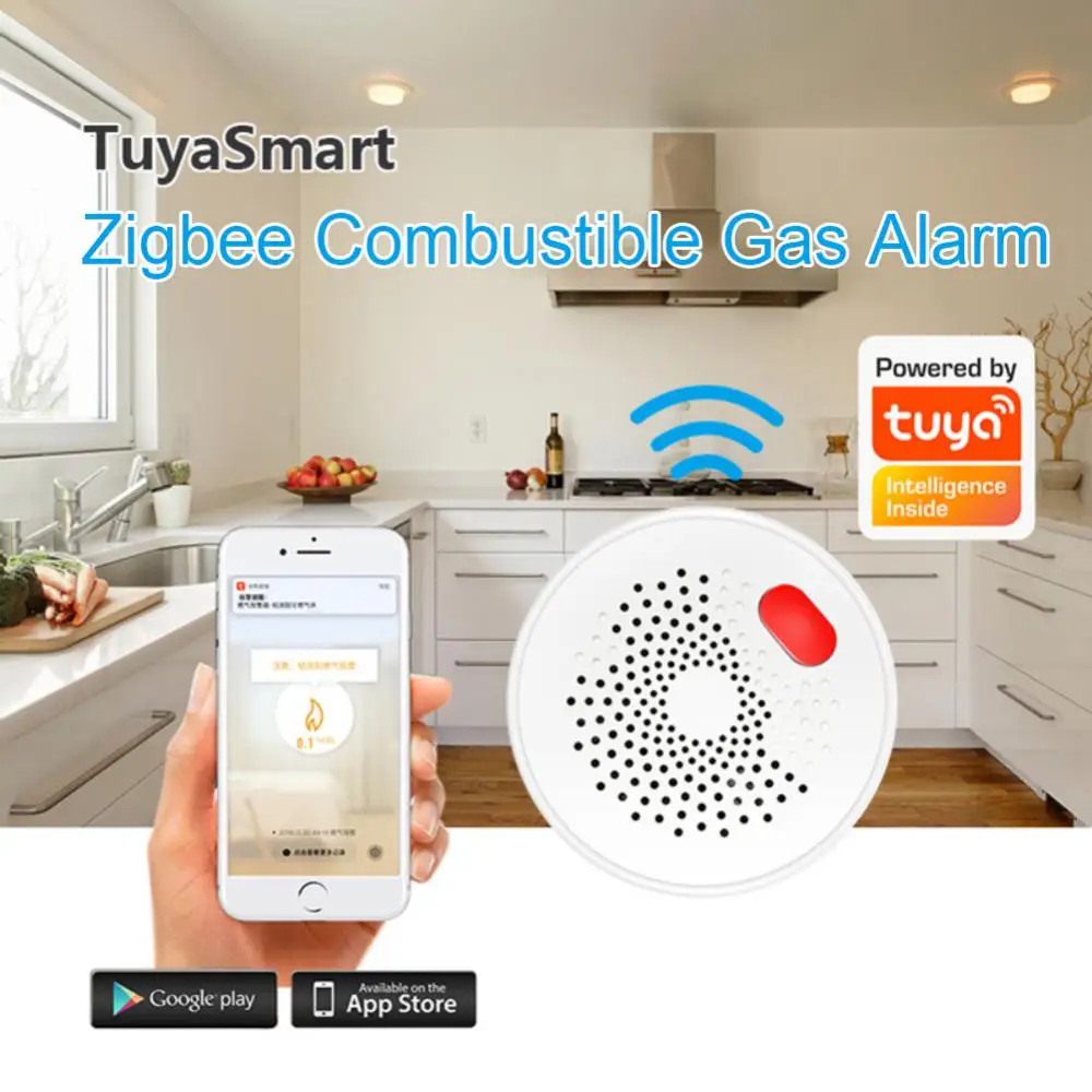 

Security Alarm System Zigbee Smart Real-time Wireless Smoke Detector Tuya Ac 85v-250v Natural Gas Leakage Sensor Alarm