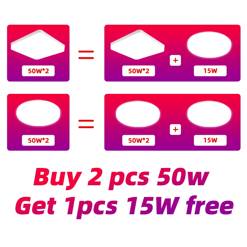 Ультратонкий квадратный потолочный светодиодный светильник 220 В 20/30/50 Вт |