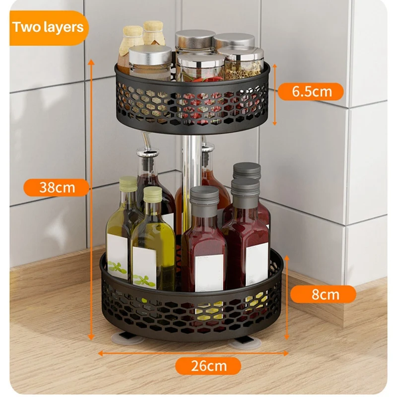 

360° Kitchen Rack Rotating Spice Rack Kitchen Organizer Rack Rotating Rack Spice Rack Storage Organizer