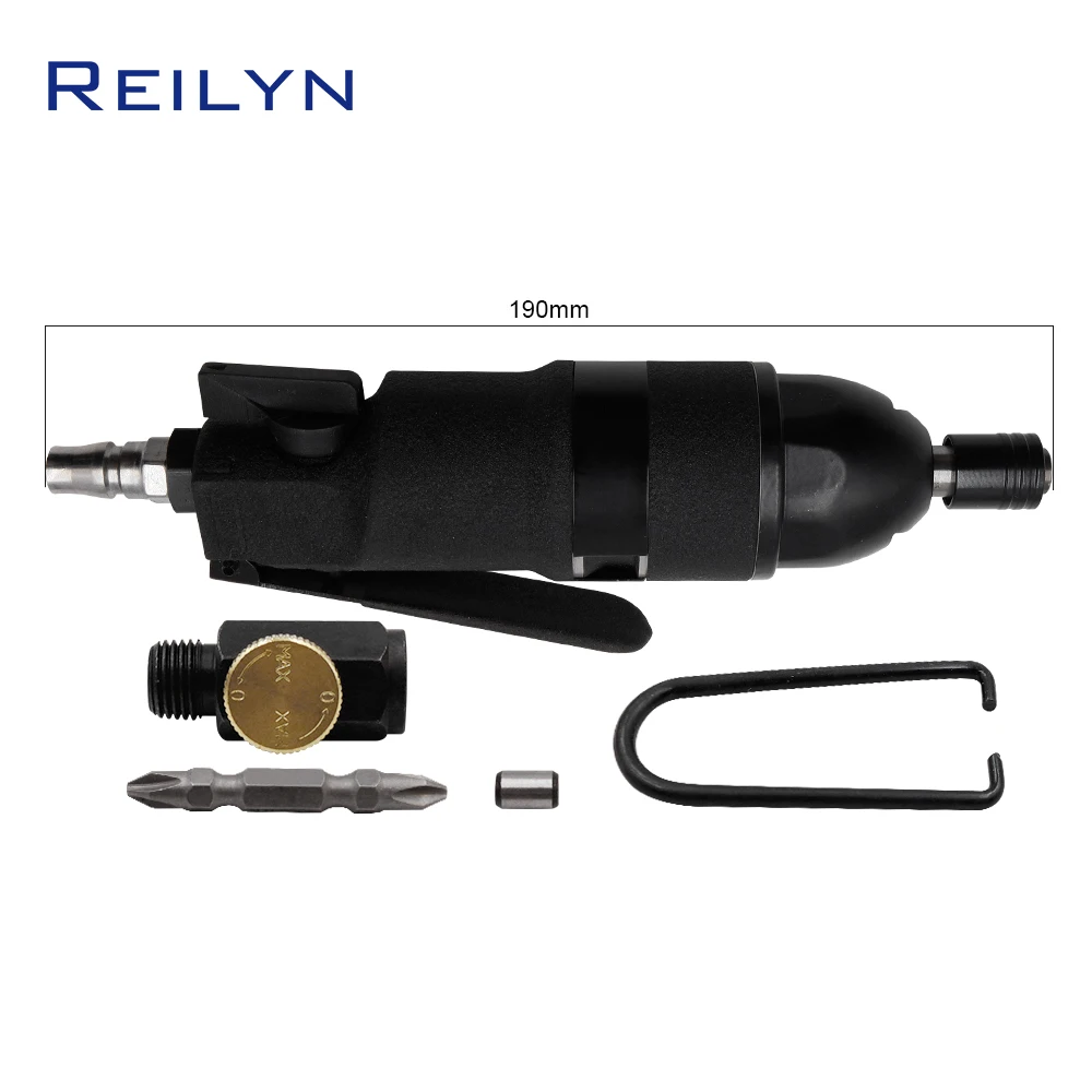 Фото Пневматическая отвертка Reilyn 1/4 с прямой рукояткой, 11000 об/мин, для установки мебели, ремонта бытовой техники, промышленного класса. №3