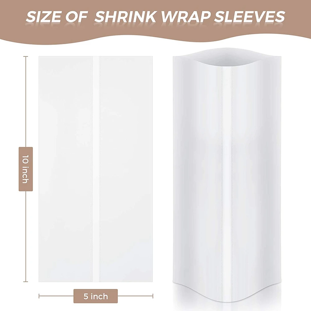 

70Pcs Sublimation Shrink Wrap Film 5X10 Inch Heat Transfer Shrink Film Shrink Wrap Bags White Shrink Wrap Bands for Mug