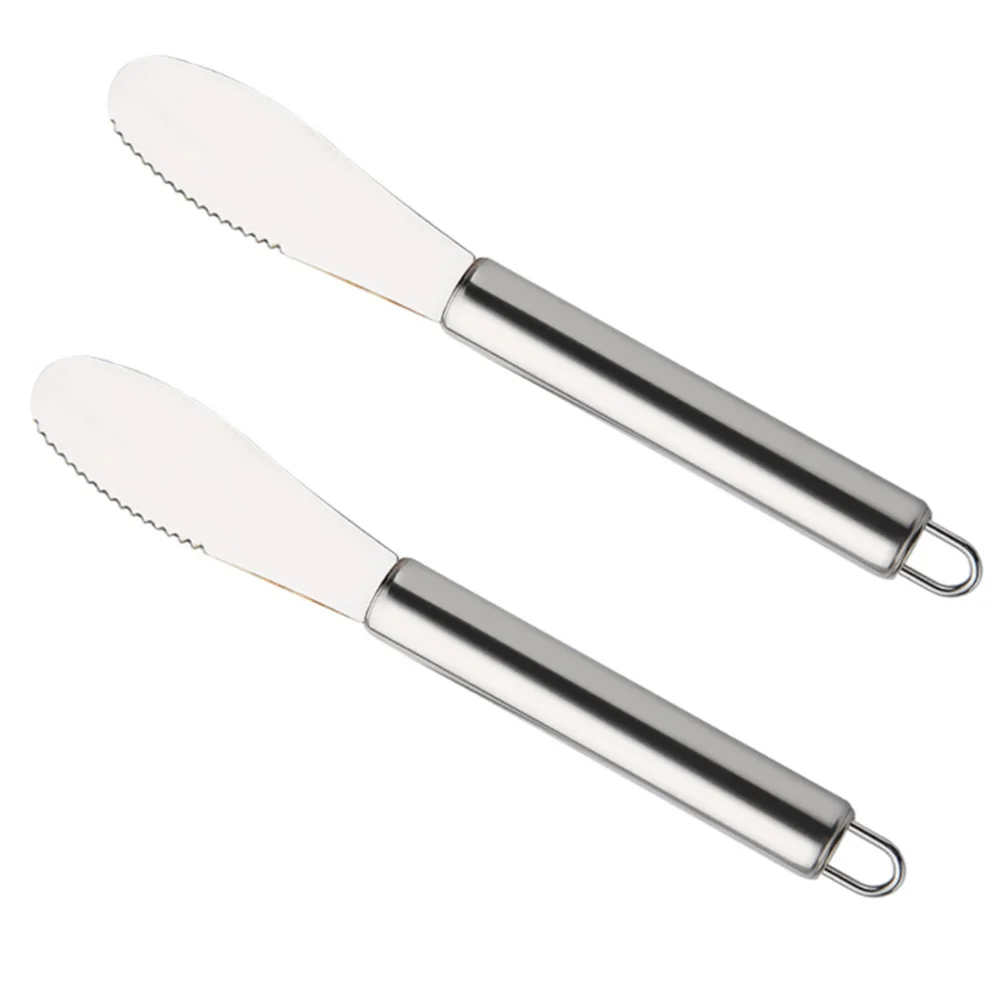 

2Pcs Butter Spreader Spatula Kitchen Tool Peanut Butter Spreader Stainless Steel Cheese Spreader
