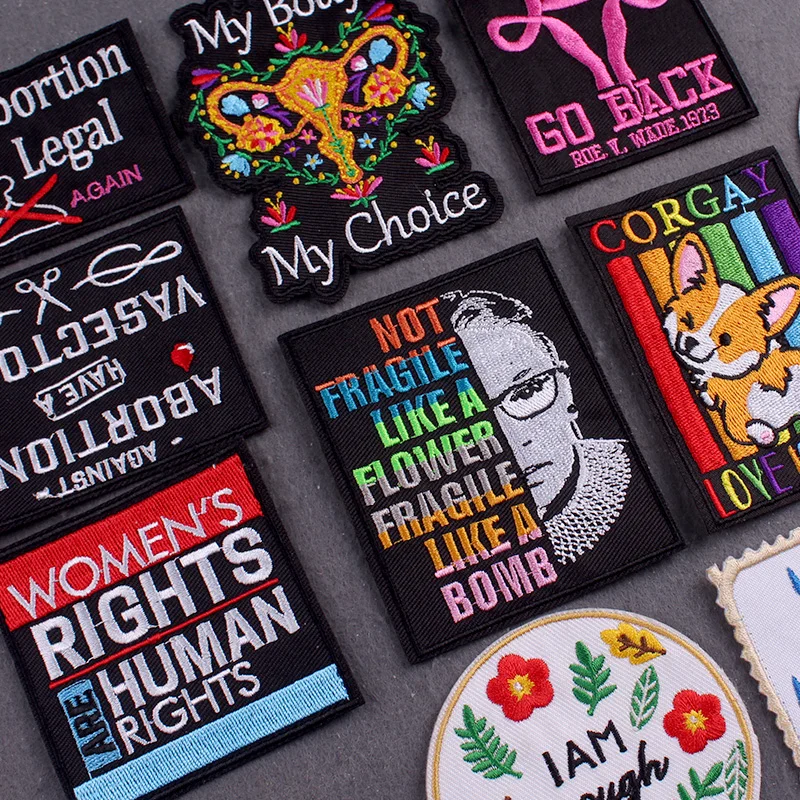 

Iron on Patch Feminism Patches On Clothes DIY Women Badges Clothing Stickers Girl Power Stripes Embroidered Patches For Dress