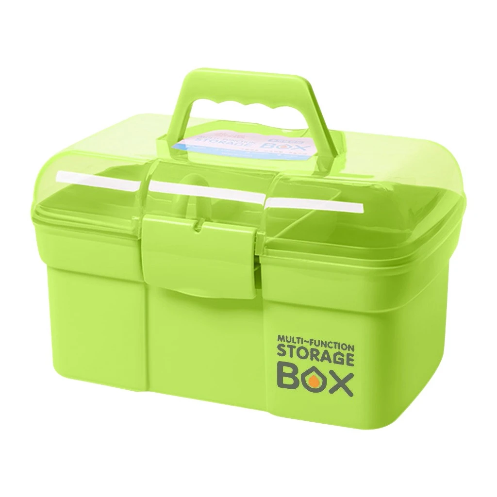 

Hand-Held Desktop Storage Box Scissors Makeup Organizer Jewelry Nail Polish Pen Container Manicure Tool Case Green