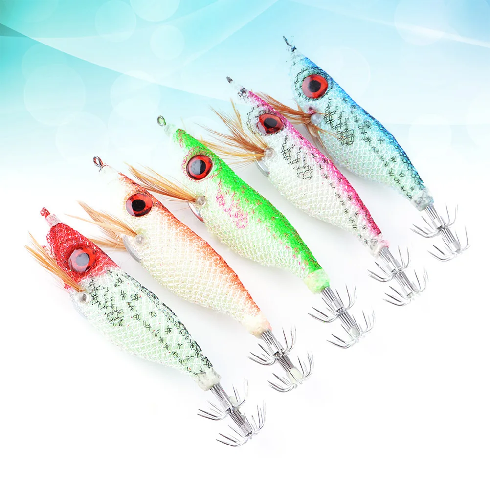 

Lures Hooks Squid Saltwater Shrimp Hook Lure Octopus Baits Bait Glowing Glow Dark Prawn Retriever Tackle Luminous Ornament Metal