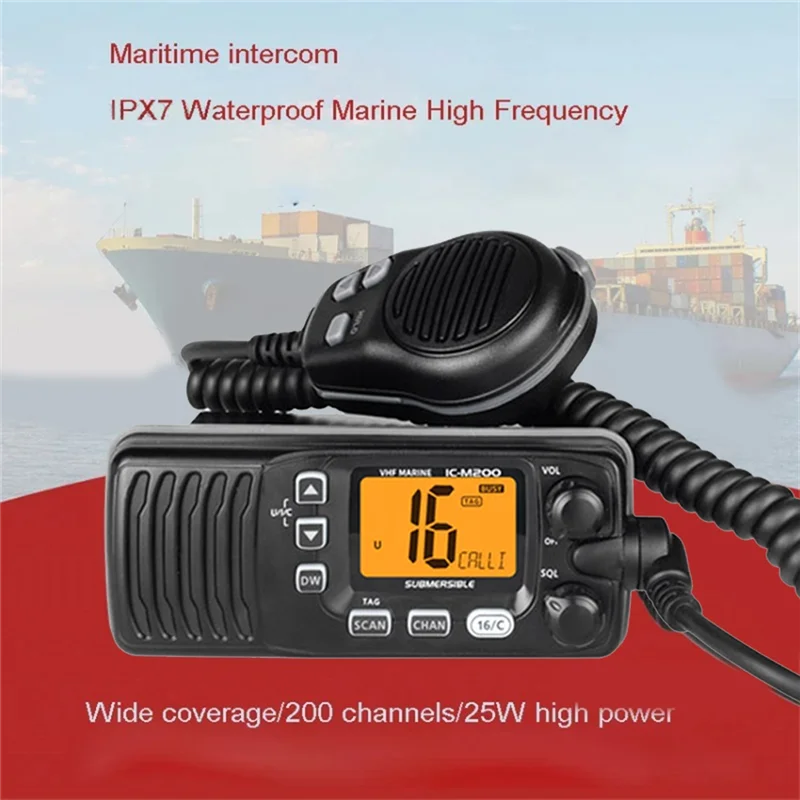 Y49A-IC-M200 25-ватная мощная морская водонепроницаемая рация VHF, очень высокочастотная радиостанция (art.: 3920d25095167) - 3920d25095167