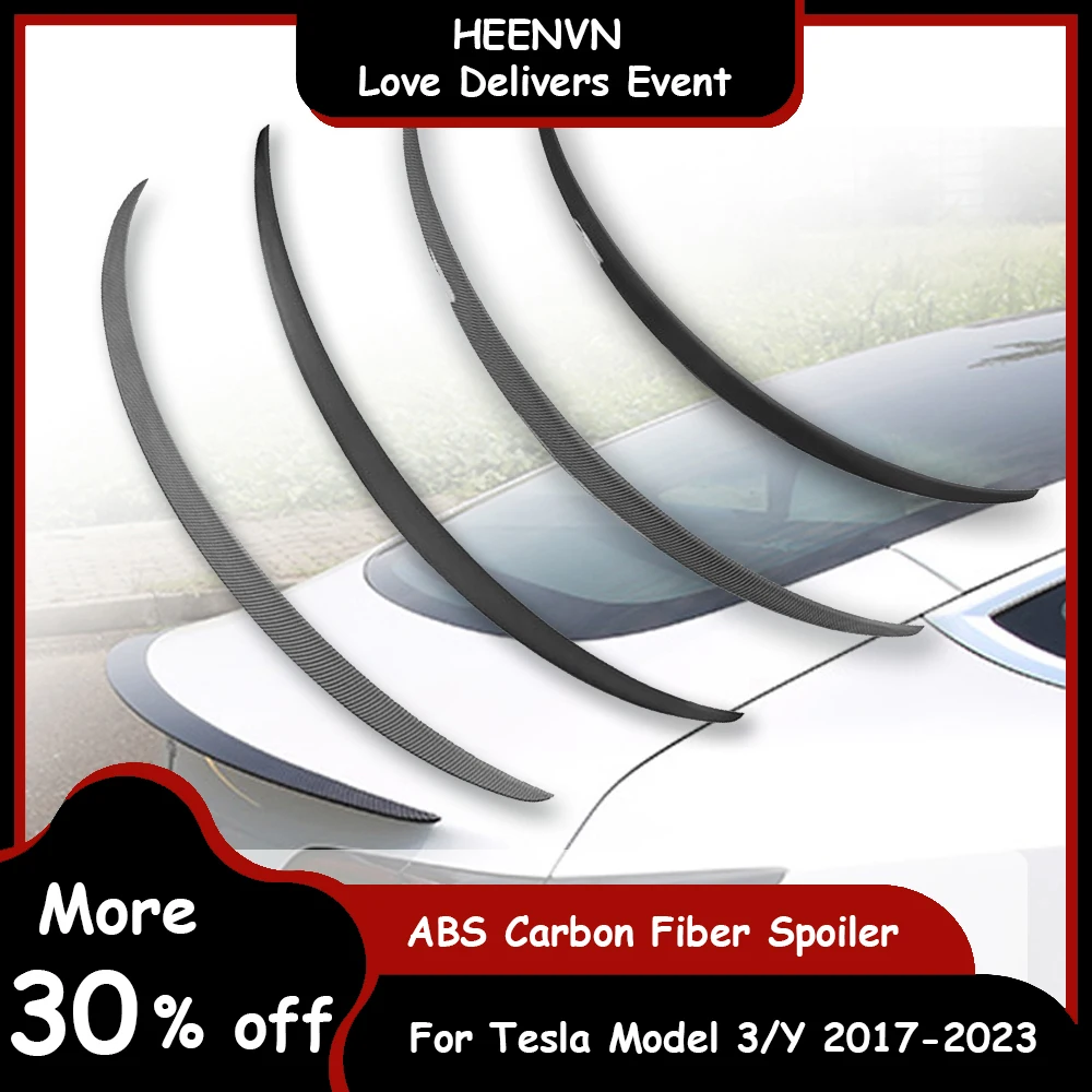 Автомобильный спойлер из углеродного волокна ABS для Tesla Model 3 Y 2023, оригинальные Высокопроизводительные аксессуары для модификации экстерьер...