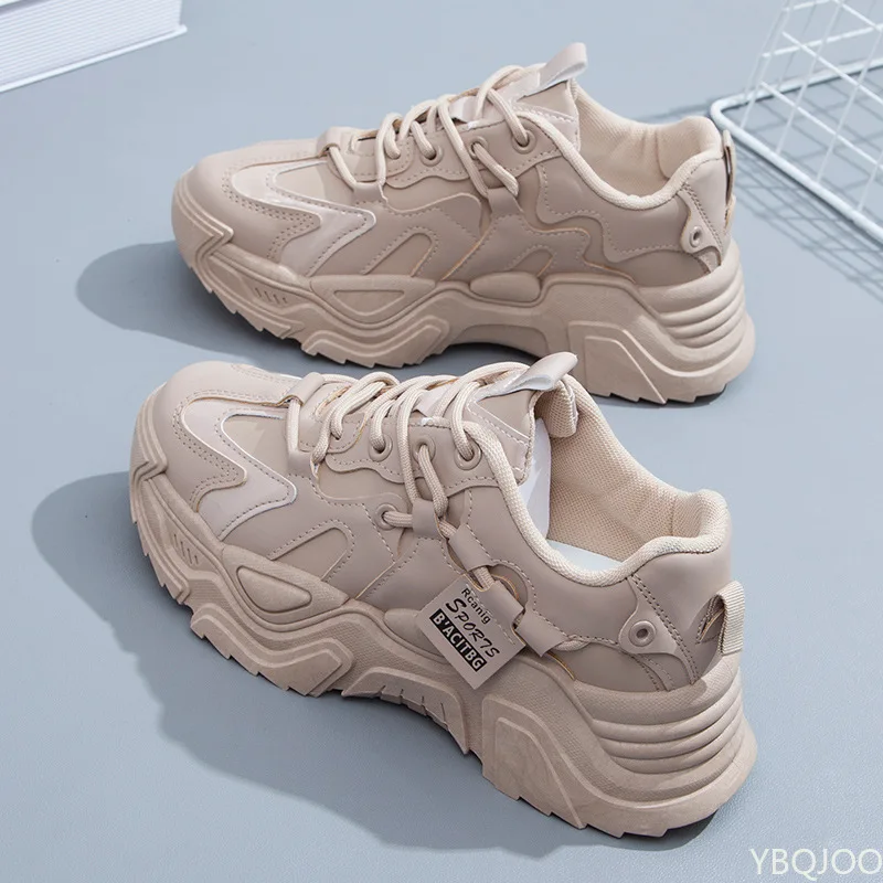 

Dad Chunky Sneakers Casual Vulcanized Shoes Woman High Platform Winter Sneakers Femme Lace Up White Basket Sneakers Women 2022