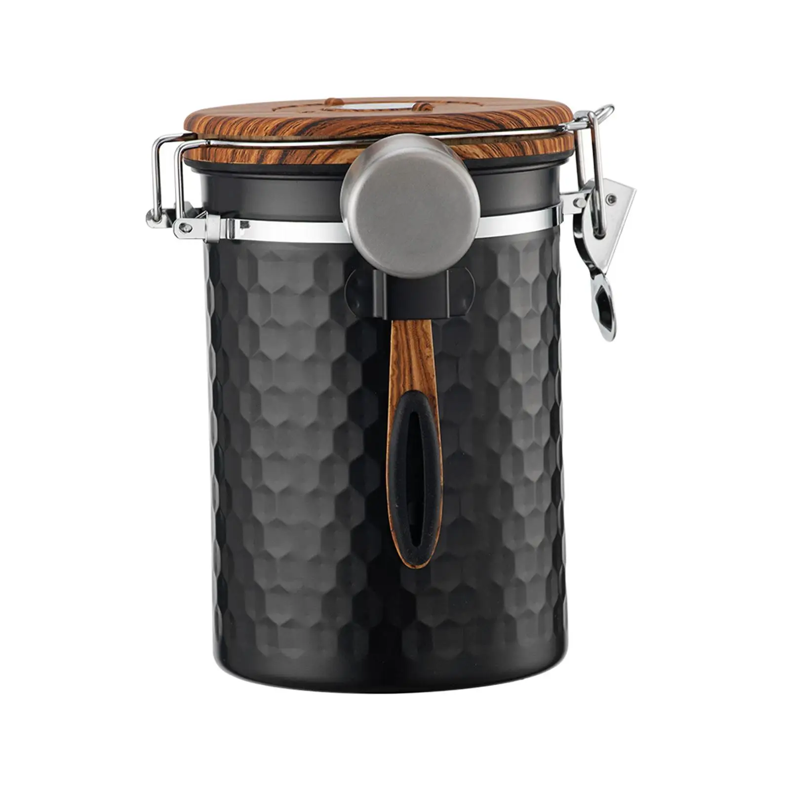 

Airtight Tank Food Storage Canister with Exhaust Valve Fresh Keeping Coffee kitchen Storage Containers for Grain Nuts Snacks