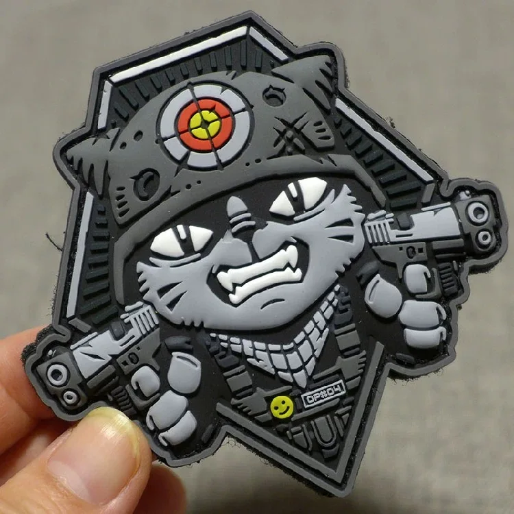 Тактические опрыскивания нашивки с изображением кота спецназ ПВХ боевой значок