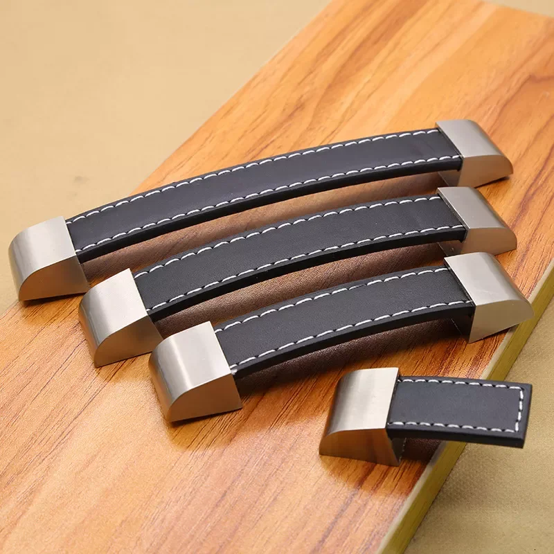 

NEW Vintage Leather Handles For Cabinets Door Hardware Furniture Pull Knobs Drawer Wardrobe Cupboard Kitchen Decor