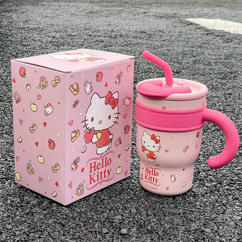 

Sanrio, Hello Kitty Cinnamoroll мультяшная Изолированная чашка большой емкости Изысканная соломенная милая и портативная Праздничная чашка для мальчиков и девочек