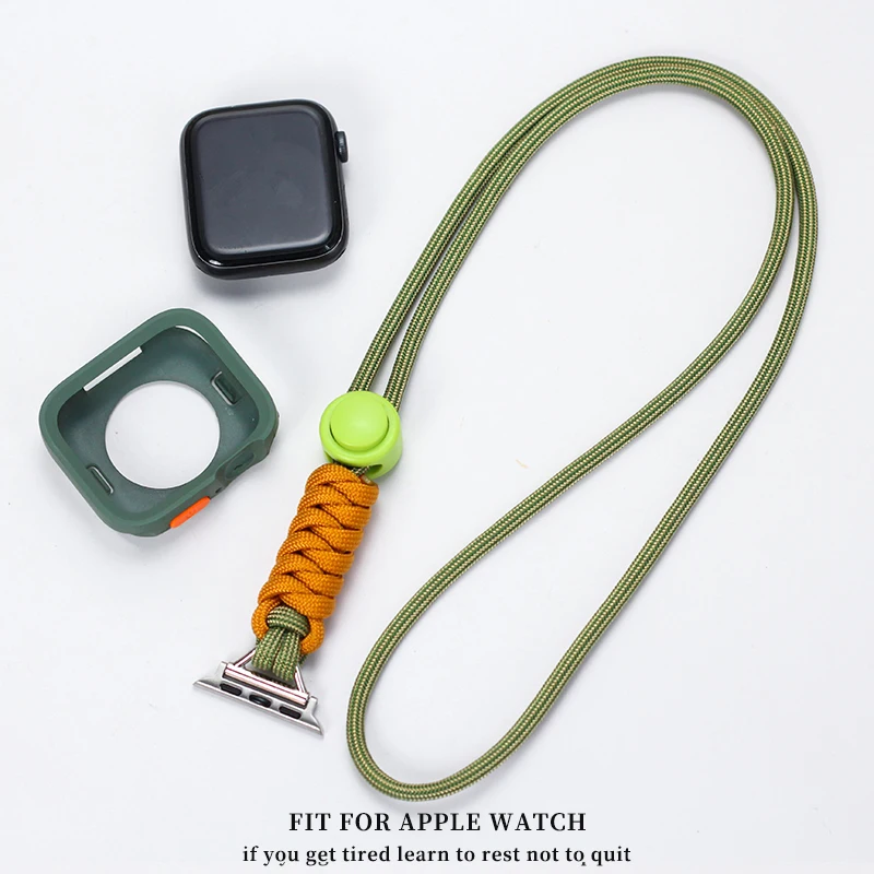 Фото Чехол для Apple Watch Красочный плетеный ремешок на шею Прочный ультра-9, 46, 45, 44, 42, 41, 40 мм ремешок S 1098765432   Аксессуары SE №1