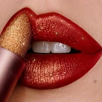 waterproof nude glitter lipstick 9 colors long lasting non stick cup velve red mermaid sexy shimmer lipsticks makeup cosmetic