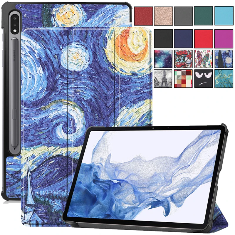 

Магнитный чехол-книжка из искусственной кожи с подставкой для Samsung Galaxy Tab S8, телефонный чехол X706 для Samsung Tab S8, 11 дюймов, чехол, оболочка