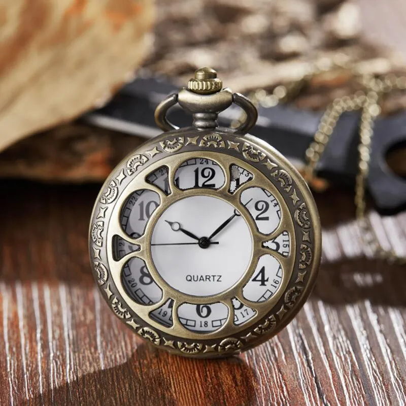 Top Luxury Hollow Out Black Pumpkin Ball Corpse Face Christmas Eve Horror Theme Pocket Watch Timer Clock