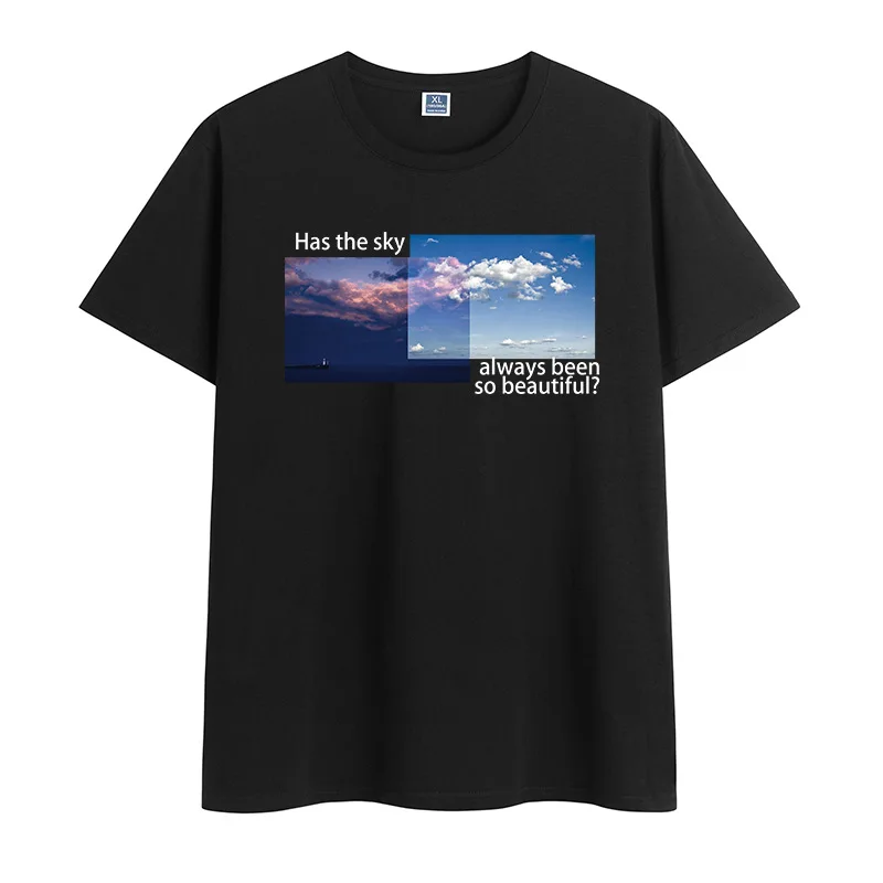 

Sky Graphic T Shirt Men For 2023 Summer Quality Tops Male Casual Loose S-6xL Tees Cotton Short Sleeve
