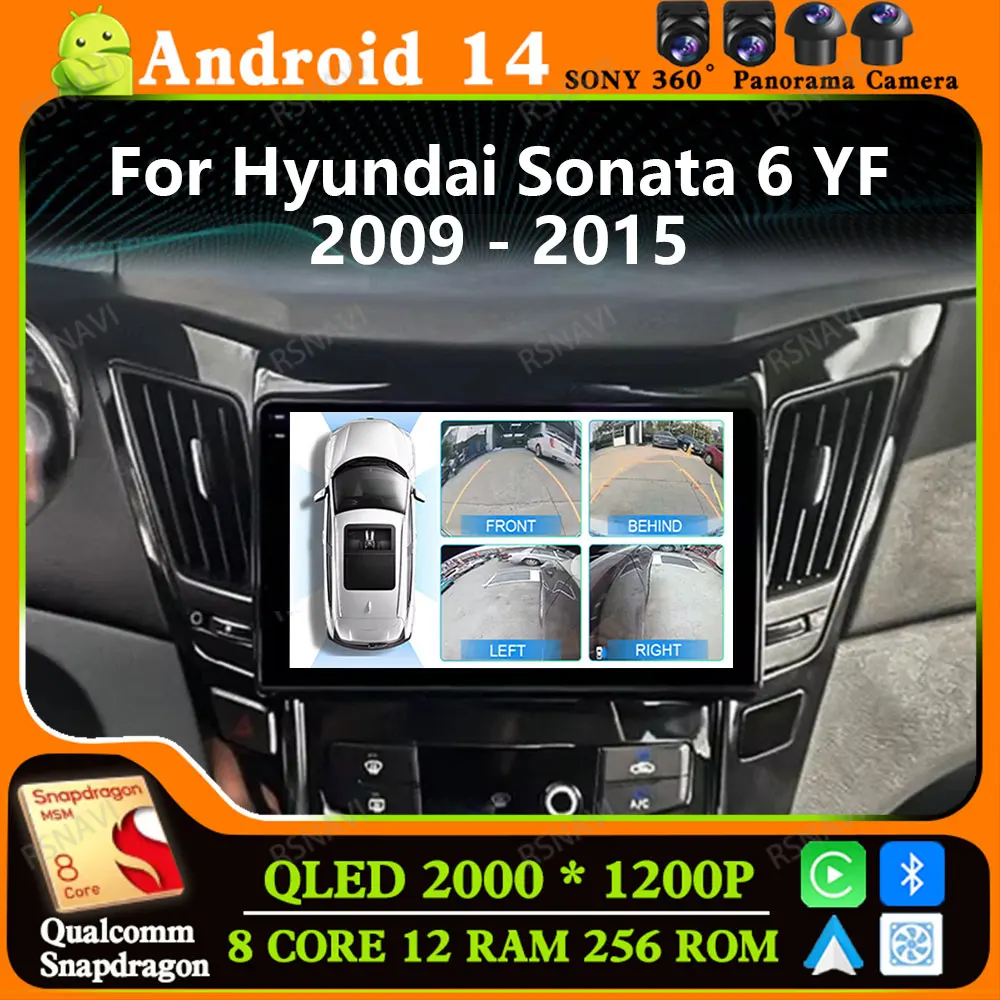 Andoird 14 Автомобильный радиоприемник для Hyundai Sonata 6 YF 2009-2015 DVD 5G WIFI DSP Стерео