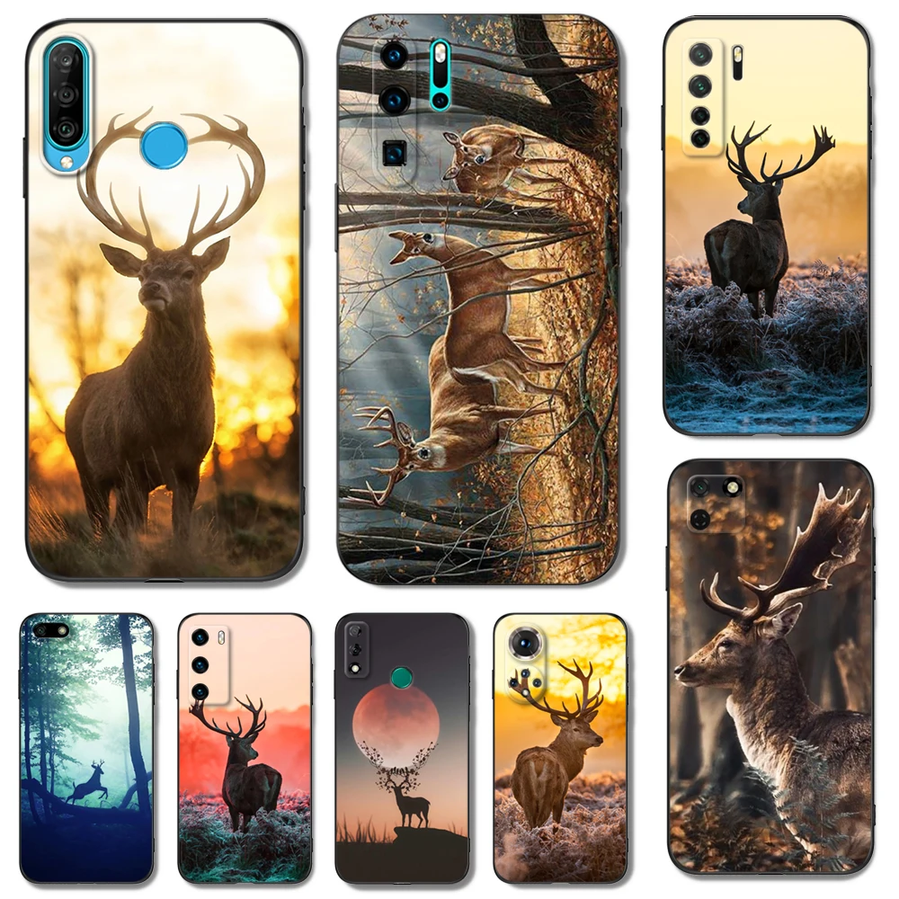 Черный чехол из ТПУ для Huawei Y9S Y6S Y8S Y5P Y7P Y8P y7 Y5 lite Prime 2018 Y6 2019 с камуфляжным рисунком