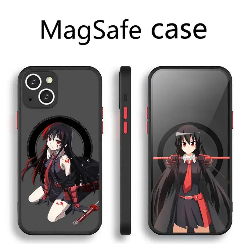 

Akame ga KILL anime Phone Case Transparent Magsafe Magnetic Magnet For iPhone 13 12 11 Pro Max Mini Wireless Charging Cover