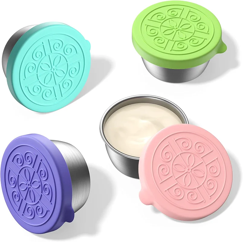 

4 шт., контейнер для салата с крышкой, из нержавеющей стали