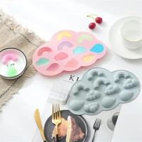 11 grid rainbow cloud silicone chocolate mould pudding jelly gummy mold cloud rain water drop cake decor mold ice melt mold
