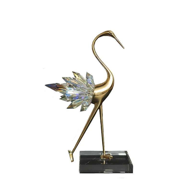 Металлические поделки имитация скульптуры животного хрустальный журавль