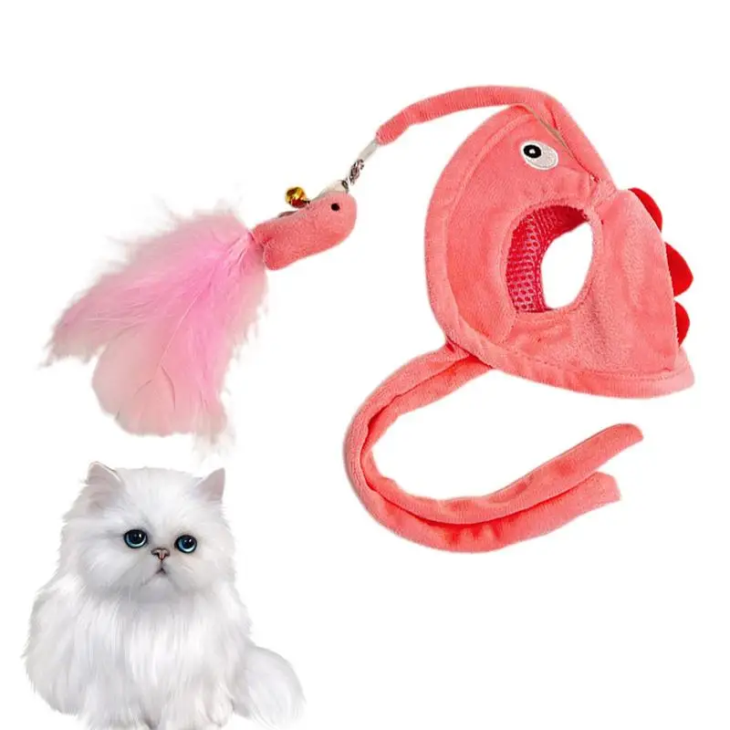 

Self Service Cat Toy Multifunctional Indoor Kitten Interactive Toys Reusable Self Service Cat Hat Cat Feather Toys Pet Supplies