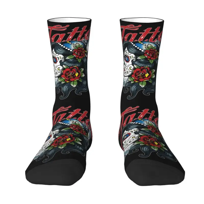 

Носки мужские/женские с рисунком черепа и татуировки