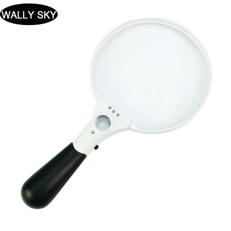 

2X 4X 25X 137mm Handheld Magnifier Acrylic Lens With LED light Elderly Reading Jewelry Identification Portable Magnifying Glass