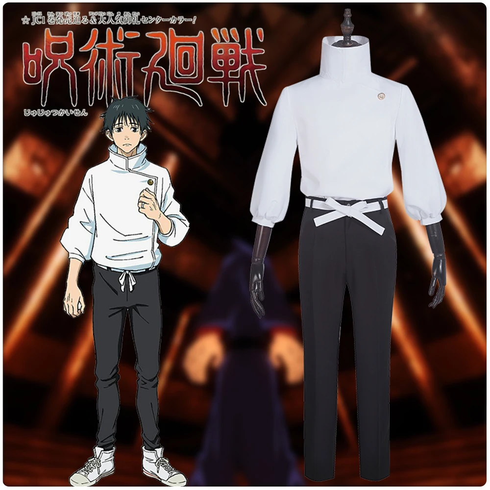 

Anime Jujutsu Kaisen Okkotsu Yuta Cosplay Costume Outfits Halloween Carnival Men White Suit