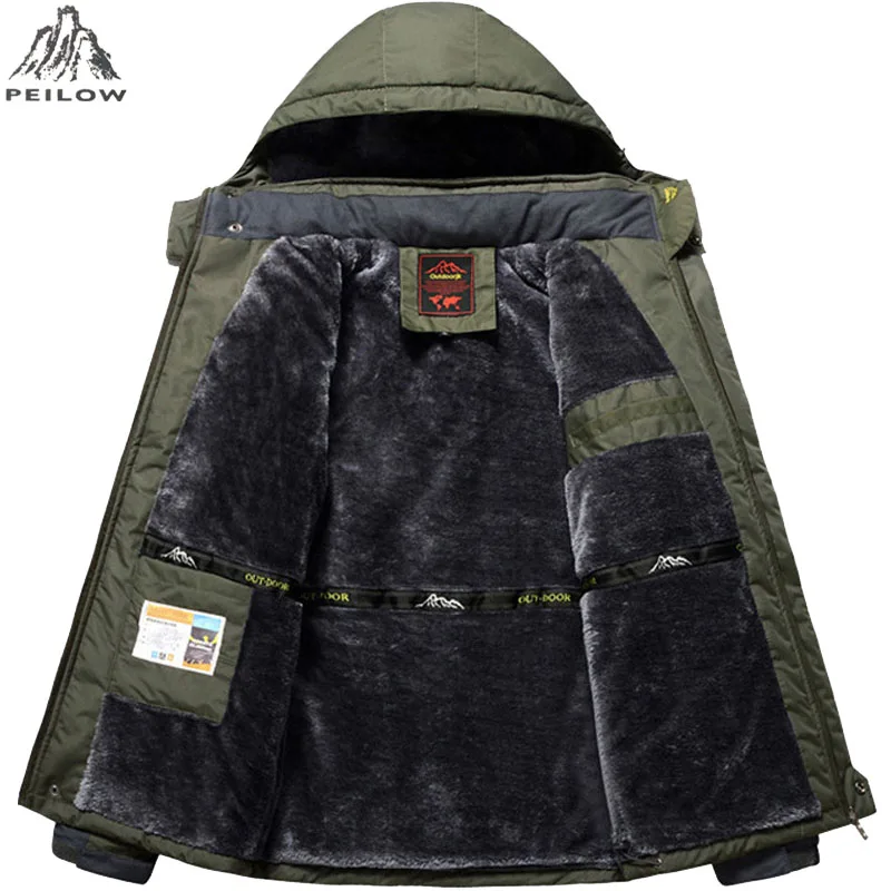 Plus size 5XL,6XL,7XL,8XL,9XL winter jacket men Waterproof windproof velvet warm parka coat Tourism Mountain snow overcoat