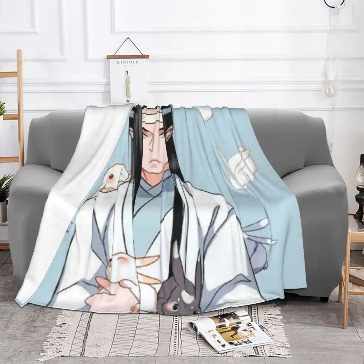 Вязаное одеяло Mo Dao Zu Shi Флисовое Lan Zhan для самолета покрывало