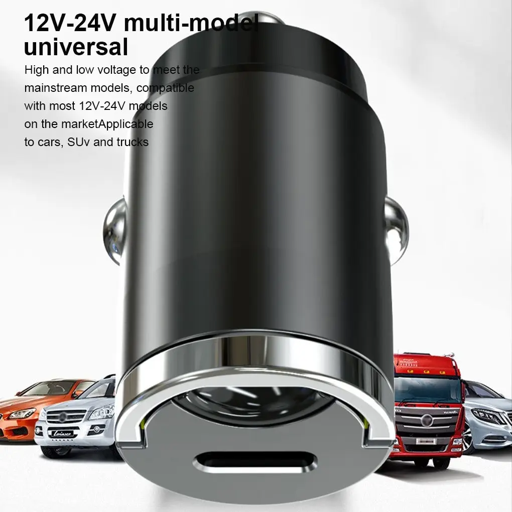 

USB Fast Charger Mini QC 4.0 3.0 Quick Charge Type C PD Charger Adapter 30W PD+QC/PD+PD Car Charger For iPhone For Huawei