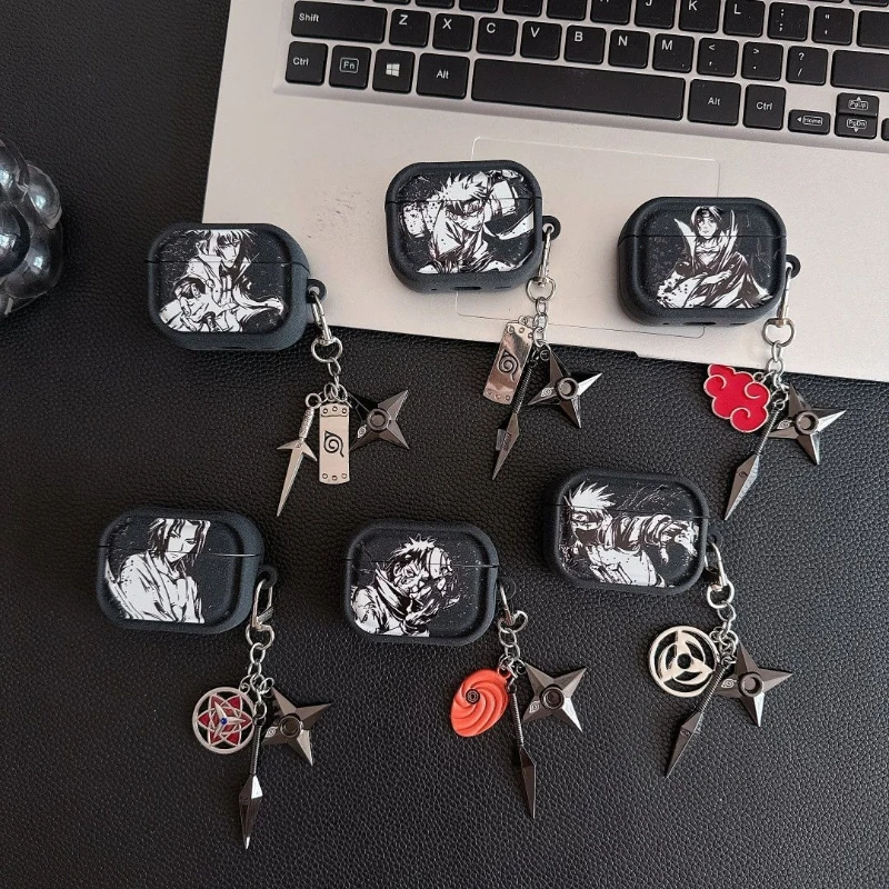 Фото Защитный чехол для наушников AirPods 1/2/3/Pro/Pro2/Pro3 с изображением персонажей аниме «Наруто», чехол для наушников Apple Bluetooth 4-го поколения с изображением «Наруто» №3