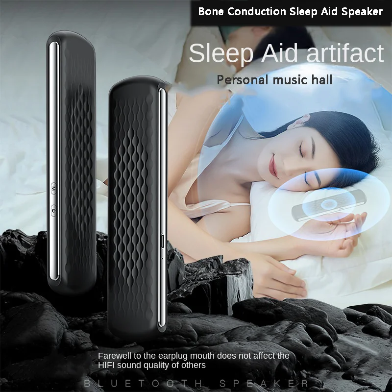 

New Bone Conduction Bluetooth Speakers Wireless Portable Music Box Stereo Bass Under Pillow Improve Sleep Travel Use Subwoofer