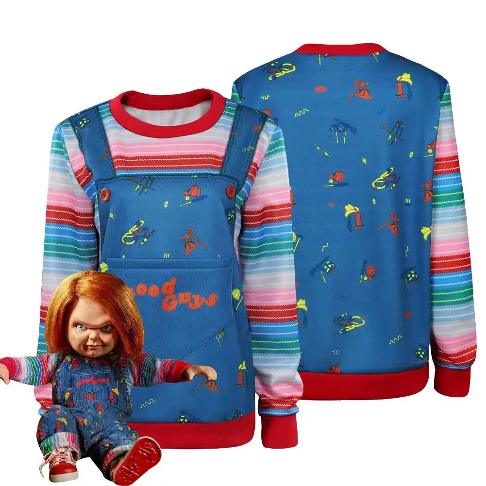 Chucky Chucky Hoodies Coat Cosplay Costume Halloween Carnival Suit Original Hooded For Adult Women Girls