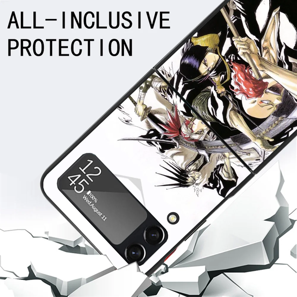 Отбеливатель Zaraki Kenpachi чехол для Samsung Galaxy Z Flip 4 5 3 z Flip5 Flip4 5G жесткий телефона Flip3