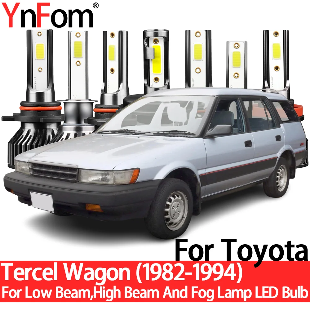 

YnFom для Toyota Tercel Wagon 1982-1994 специальный LED набор ламп для передних фар ближнего света, дальнего света, противотуманных фар, автомобильные аксессуары