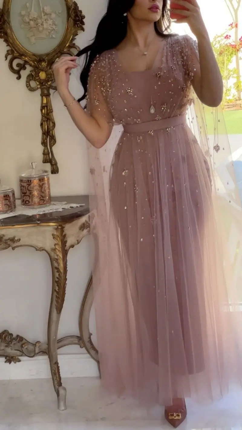 PLEINDI Bohemian Evening Dresses V-Neck Sleeveless A-LINE Ankle-Length Lace 2022 New of Embroidery Boho Women Dress